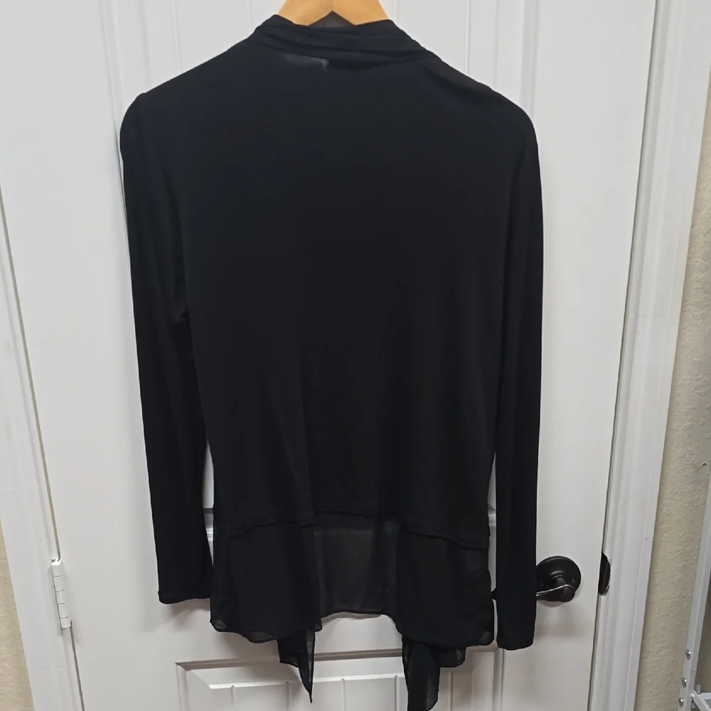 Eileen Fisher Black Open Front Cardigan - Picture 8 of 8